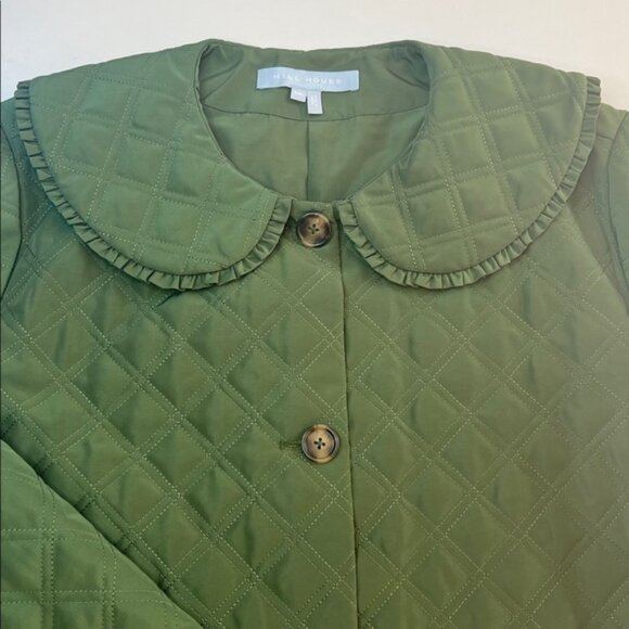 Hill House The Blake jacket leaf green Peter Pan collar neutral wide sleeve XXL - Picture 12 of 16